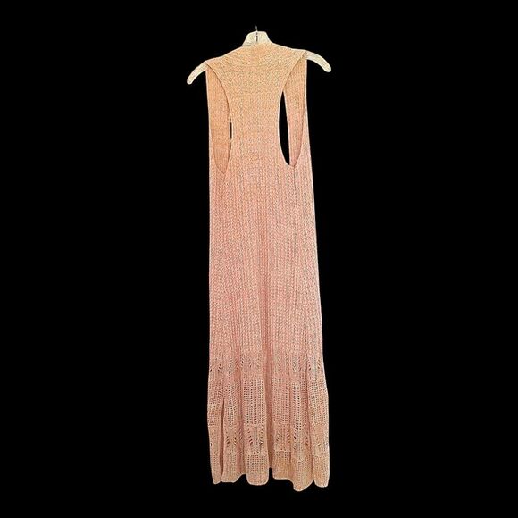 Crochet BOHO Open Cardigan Sweater Vest Duster Maxi 100% Cotton SOFT Mossimo L - Picture 4 of 15